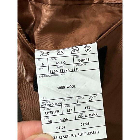 Lot Of 2 Jos A. Bank Joseph  Sport Coat Blazer Brown Navy Blue Slim Fit 41R - Picture 7 of 16